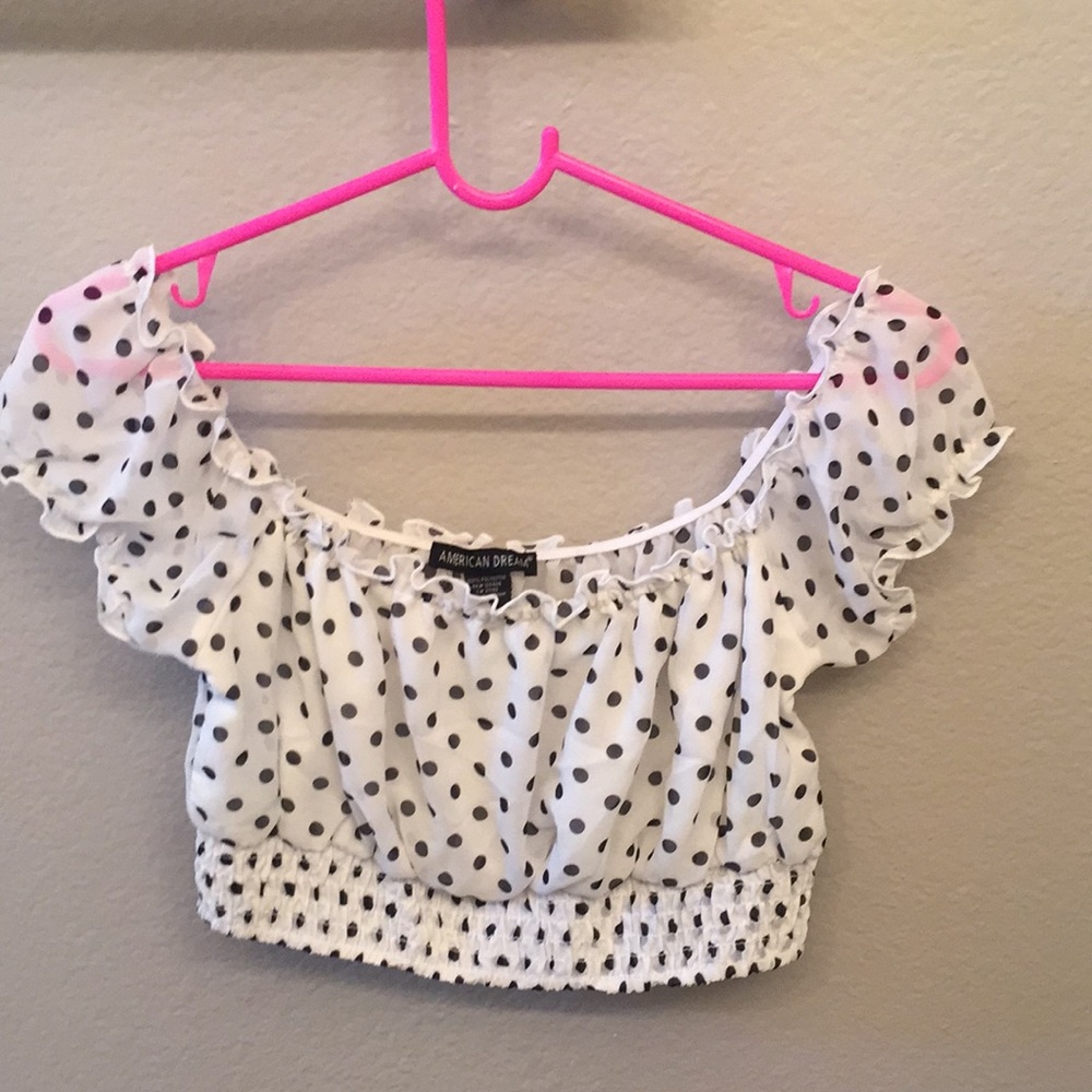 Polka dot cropped cute top
